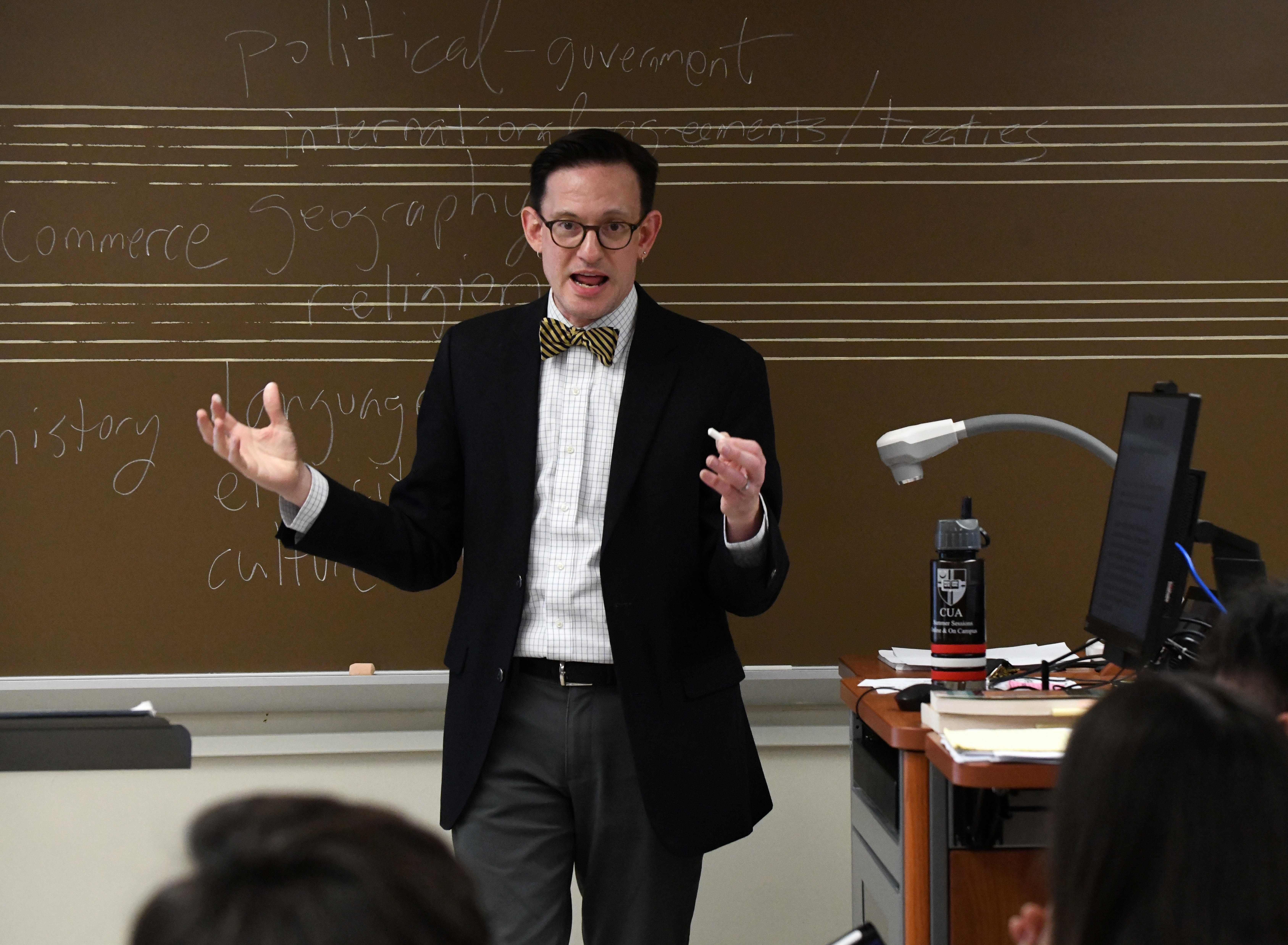 Music professor teaching students